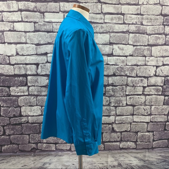 Jones New York Turquoise Button Down Blouse - Picture 6 of 9